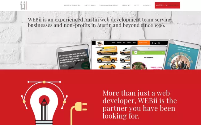 Screenshot of the WEBii Website