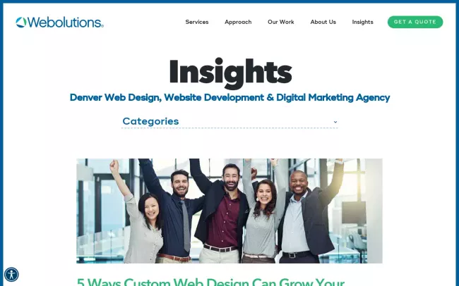 Screenshot of the Webolutions Blog