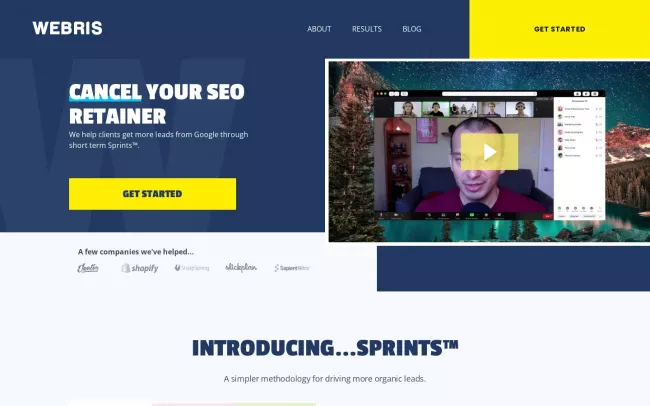 Screenshot of the WEBRIS Website