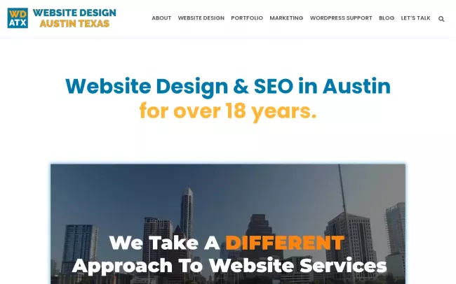 Screenshot of the Website Design Austin Texas Website