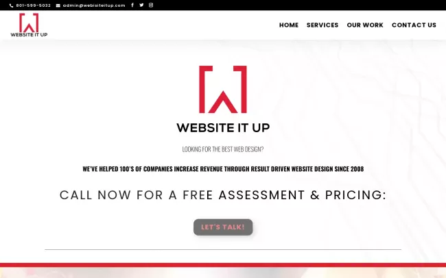 Screenshot of the WebsiteItUp Website