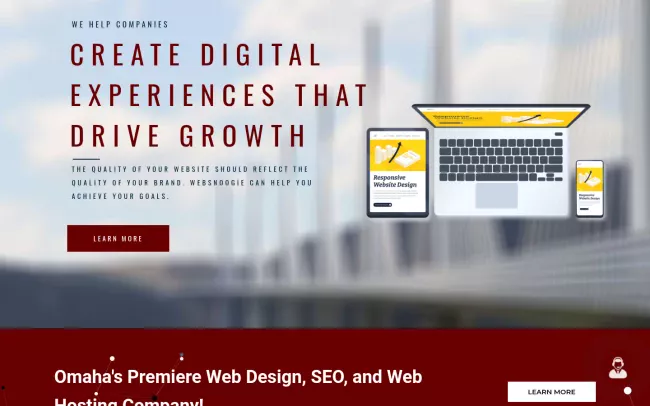 Screenshot of the Websnoogie, LLC Website