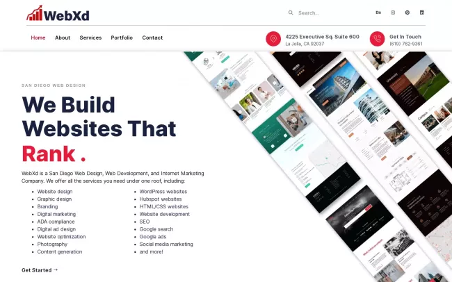 Screenshot of the WebXd Website