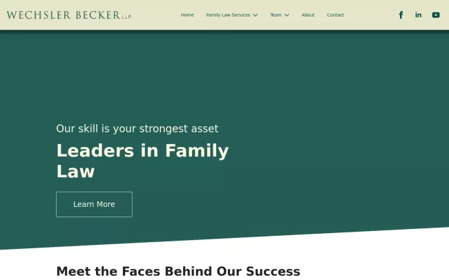 Screenshot of the Wechsler Becker, LLP Website