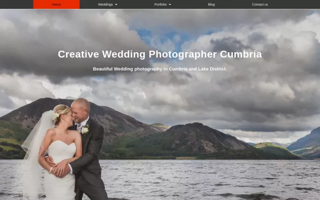 Screenshot of the Wedding Photographer Cumbria Website
