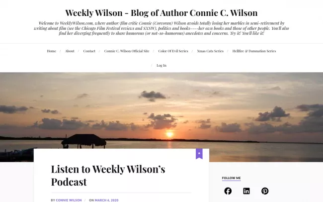 Screenshot of the Weekly Wilson Blog