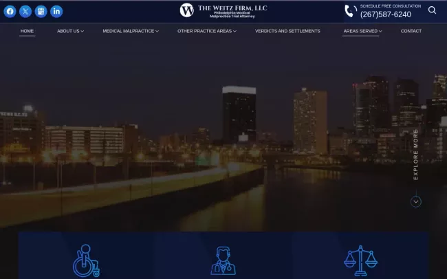 Screenshot of the The Weitz Firm, LLC Website