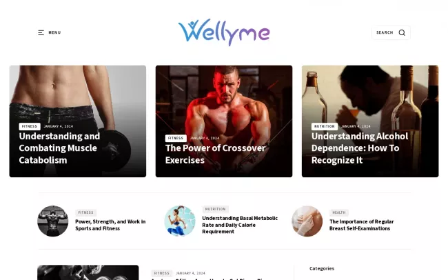 Screenshot of the Wellyme Blog