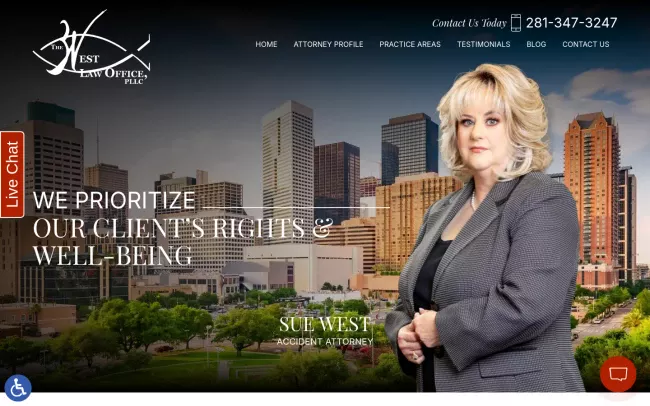 Screenshot of the The West Law Office, PLLC Website