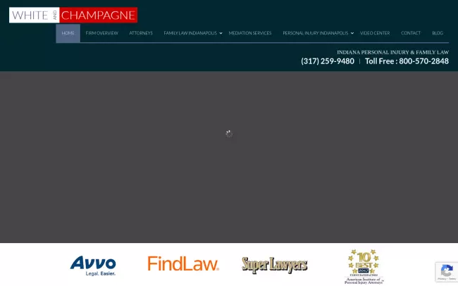 Screenshot of the White and Champagne Website