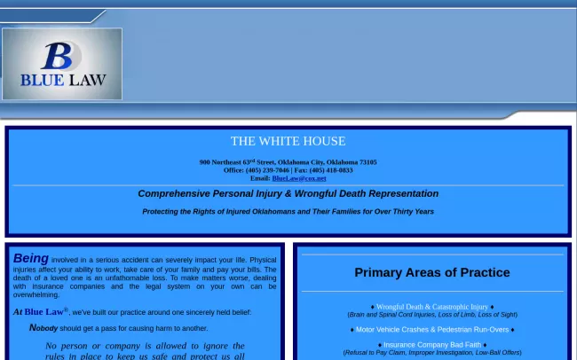 Screenshot of the Blue Law Website
