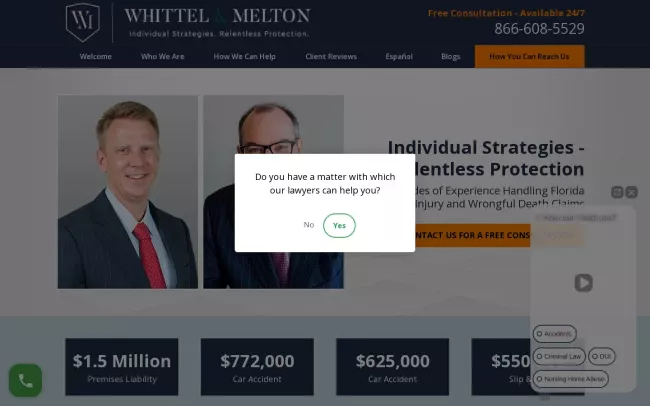 Screenshot of the Whittel & Melton, LLC Website