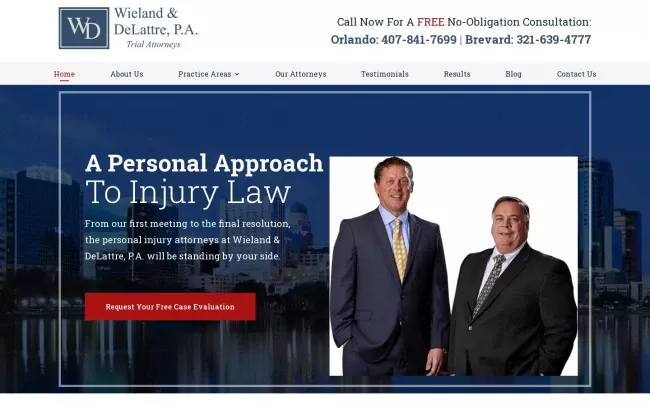 Screenshot of the Wieland & DeLattre Website