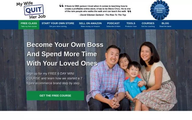Screenshot of the My Wife Quit Her Job Blog