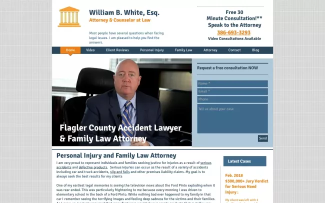 Screenshot of the William B. White, Esq. Website