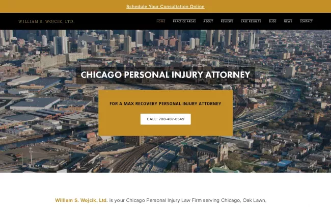 Screenshot of the William S. Wojcik, Ltd. Website