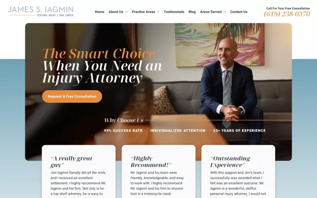 Screenshot of the Williams Iagmin Website