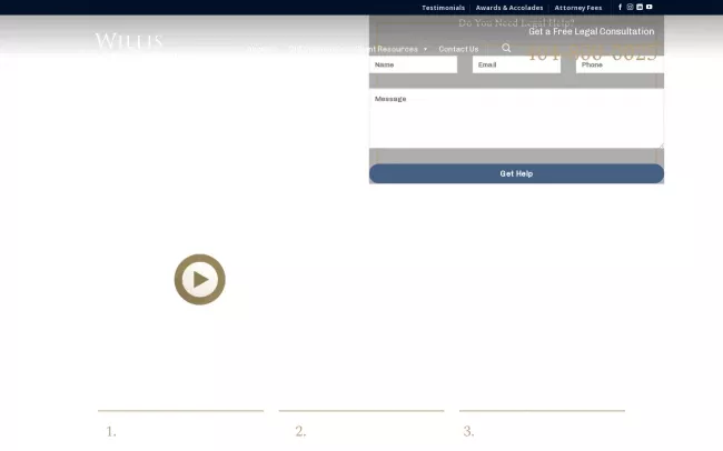 Screenshot of the Willis Law Firm Website