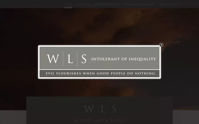 Screenshot of the Wilson, Lake & Savage Website