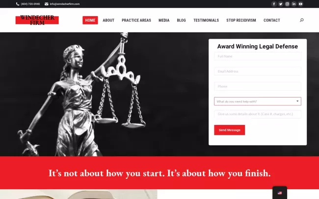 Screenshot of the Windecher Firm Website