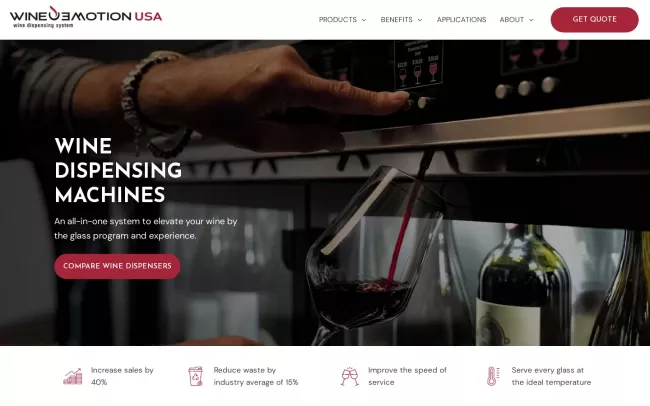 Screenshot of the Wineemotion USA Website