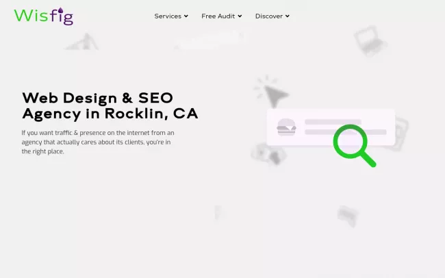 Screenshot of the Wisfig - Web Design & SEO Website