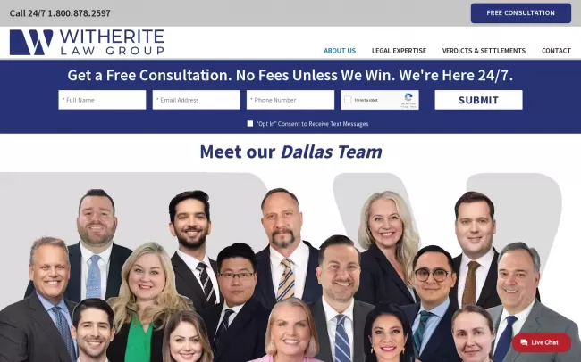 Screenshot of the Witherite Law Group Website