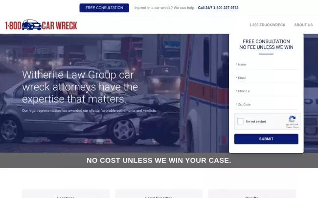 Screenshot of the Witherite Law Group Website
