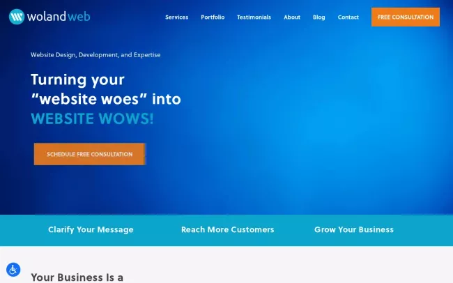Screenshot of the Woland Web Website