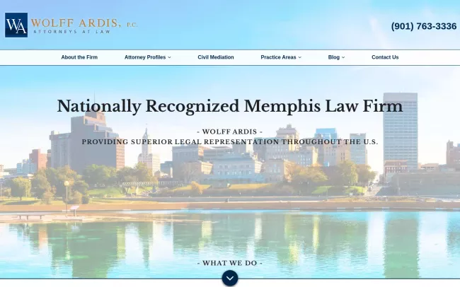 Screenshot of the Wolff Ardis, P.C. Website