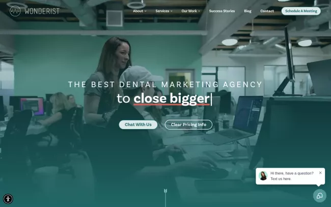 Screenshot of the Wonderist Agency Website