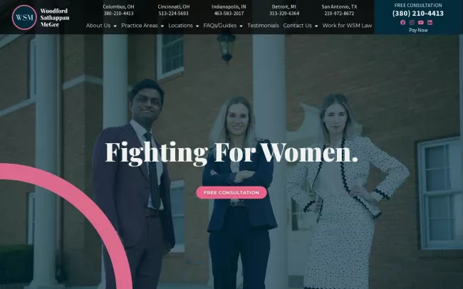 Screenshot of the WSM Law Website