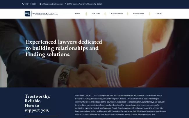 Screenshot of the Woodnick Law, PLLC Website
