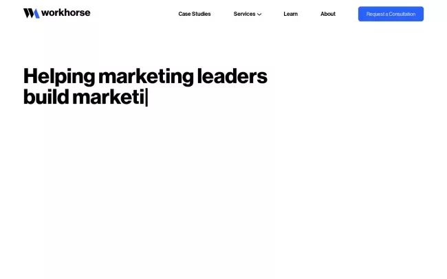 Screenshot of the Workhorse Website