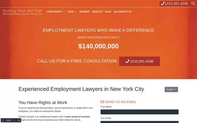 Screenshot of the Working Now and Then Website