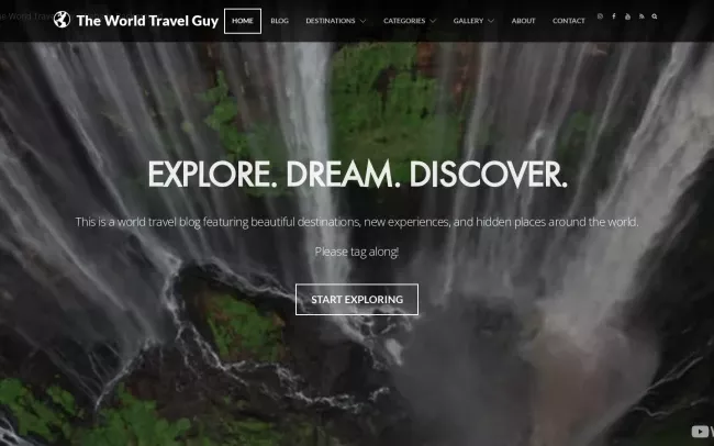 Screenshot of the The World Travel Guy Blog