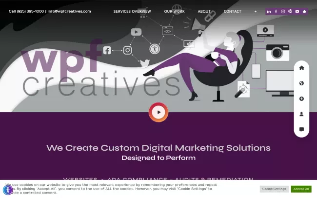 Screenshot of the WPF Creatives Website