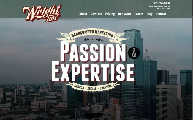 Screenshot of the WrightIMC Website