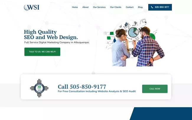 Screenshot of the WSI Web Enhancers Website
