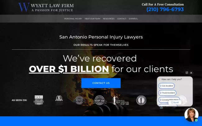 Screenshot of the Wyatt Law Firm, PLLC Website
