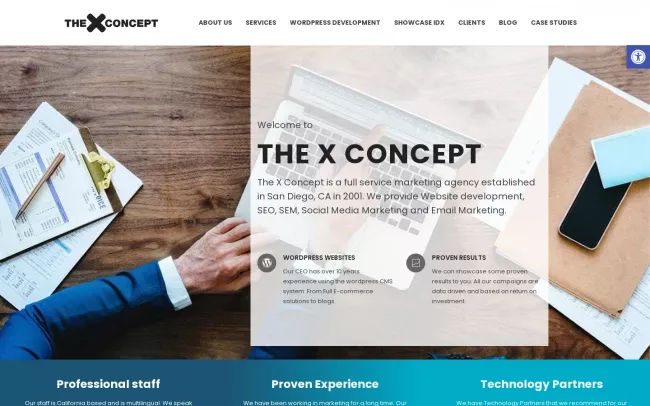 Screenshot of the The X Concept Website