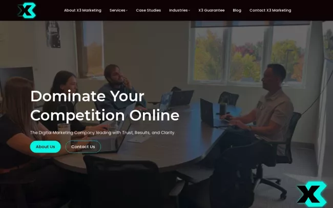 Screenshot of the X3 Marketing Group Website
