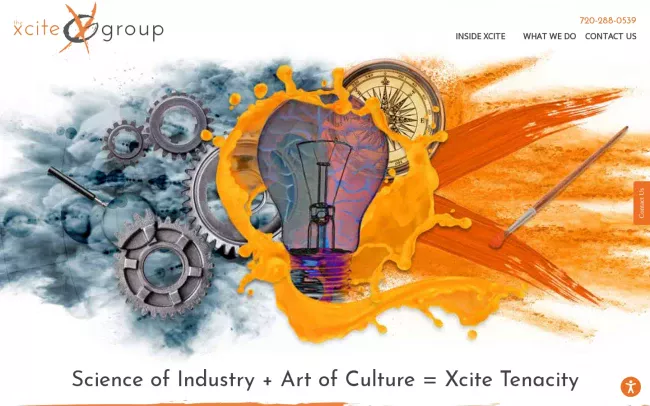 Screenshot of the The Xcite Group Website