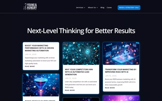 Screenshot of the YAH Digital Marketing Blog