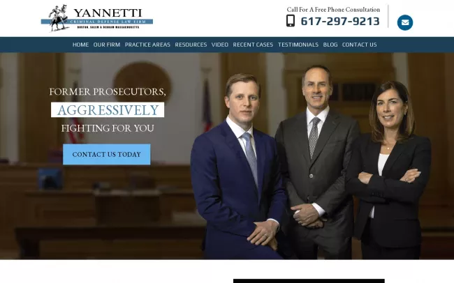 Screenshot of the Yannetti Criminal Defense Law Firm Website