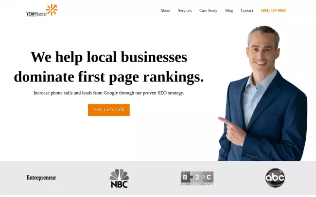 Screenshot of the YEAH! Local Website