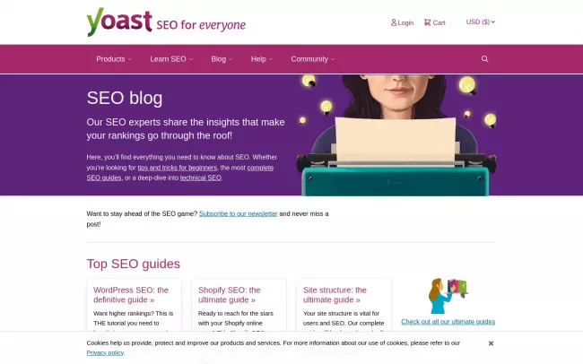 Screenshot of the Yoast SEO Blog