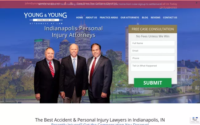Screenshot of the Young & Young Attorneys at Law Website
