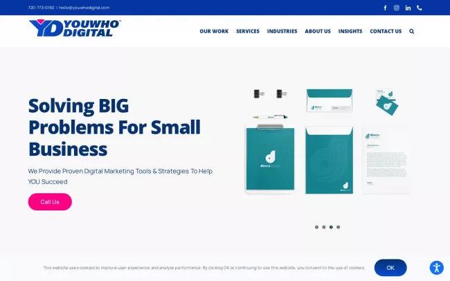 Screenshot of the YouWho Digital Website