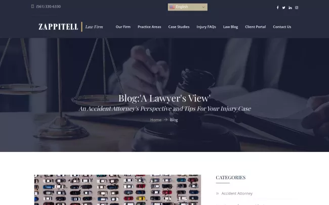 Screenshot of the Zappitell Law Firm Blog